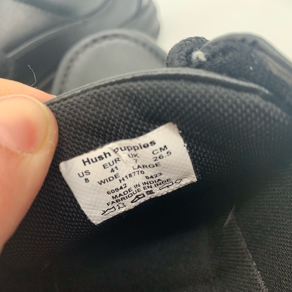 🚨Hush Puppies Black Boys Shoes Size 8 - Picture 7 of 7